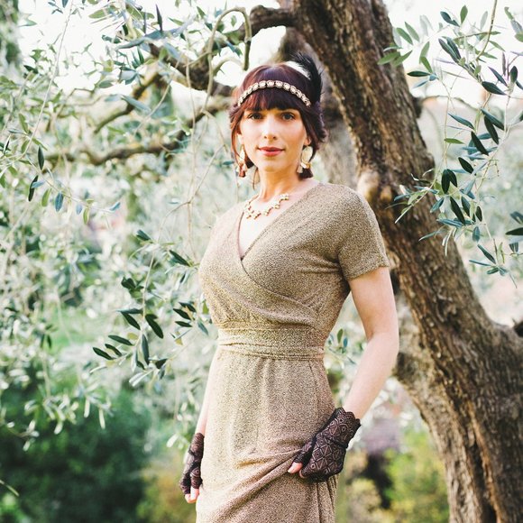 Gold Elegant Dress - Picture 4 of 4